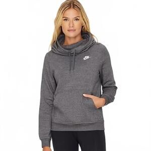 Nike Funnel Neck Heather Fleece Pullover Hoodie XS